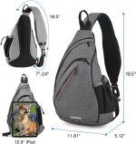 Hanke Sling Bag Men Backpack Unisex One Shoulder Bag Hiking Travel Backpack Crossbody with USB Port Versatile Casual Daypack - Image 3